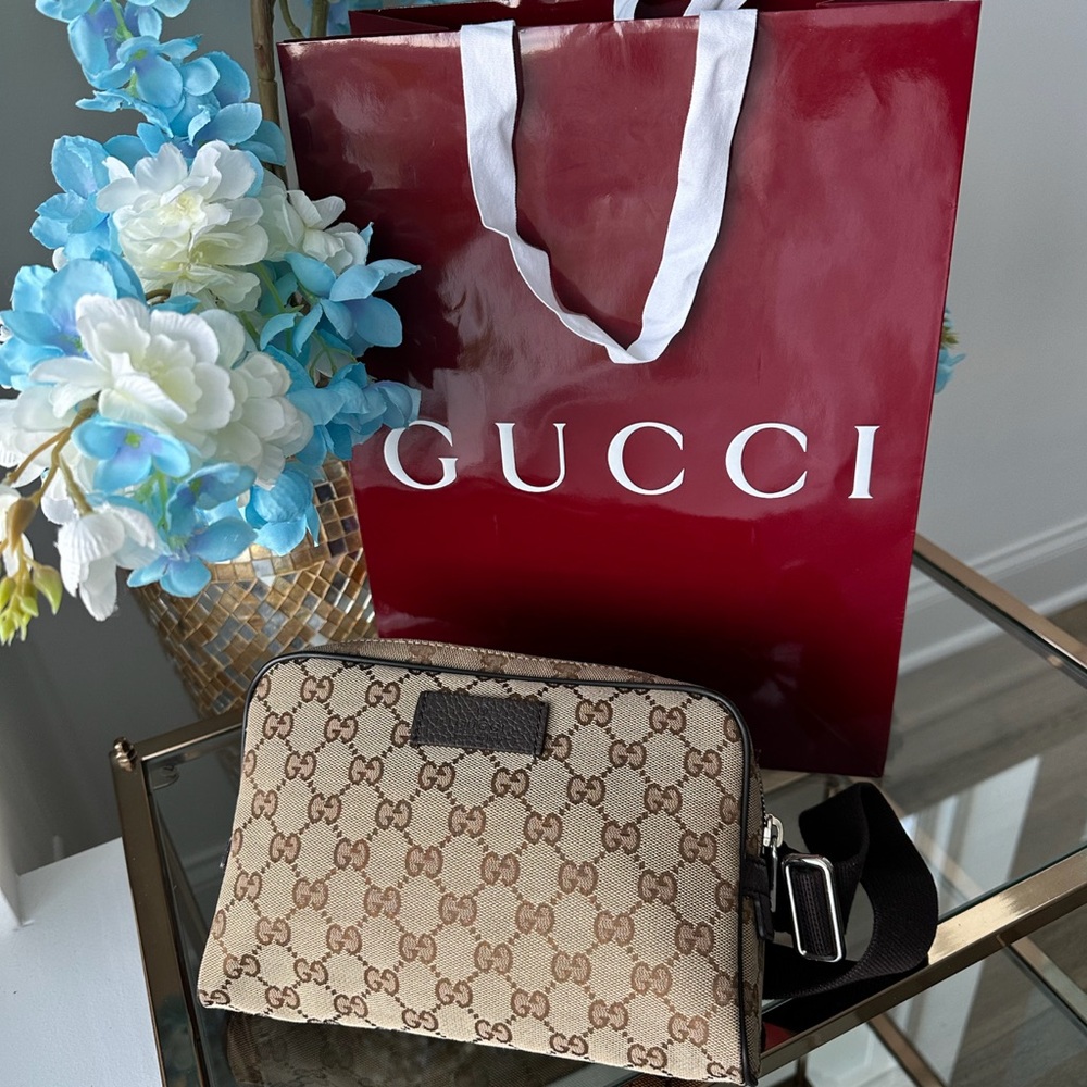 Authentic Gucci Beige and Brown body bag